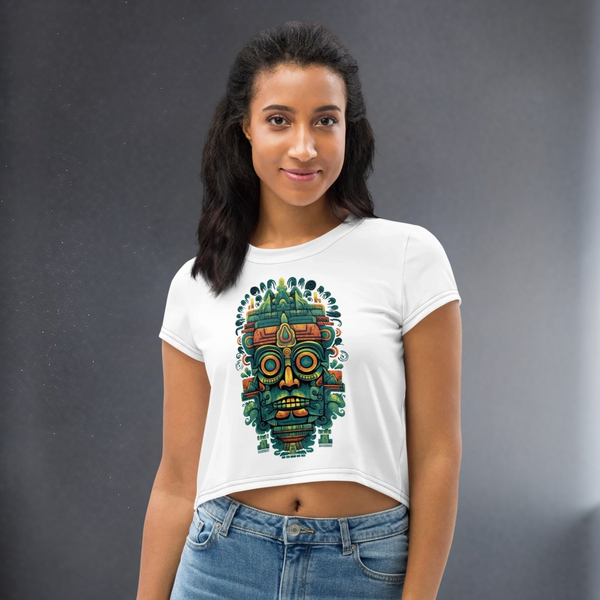Olmec collection inspired cropped T-shirt by Cosmovisions